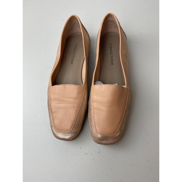 Donald Pliner Deedee Loafers Metallic Rose Gold Leather Flats 6M - Picture 2 of 6